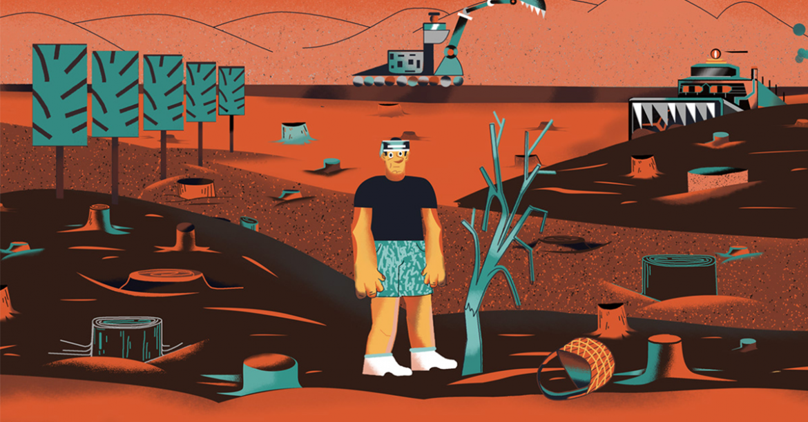 Warm, wärmer, klimatischer Kunstwerk