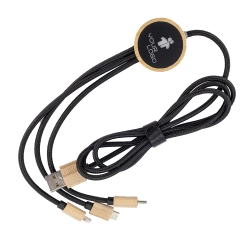 3-in-1-Ladekabel mit beleuchtetem Logo, 120 cm lang