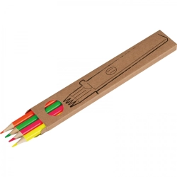 4 neonfarbene Holzstifte