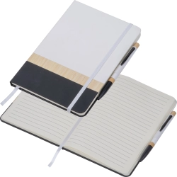 A5-Notizbuch mit Stift aus Recyclingmaterialien