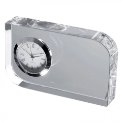 Glasbaustein mit Uhr