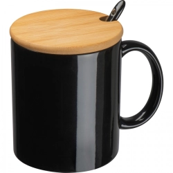 Keramikbecher mit Löffel, 300 ml