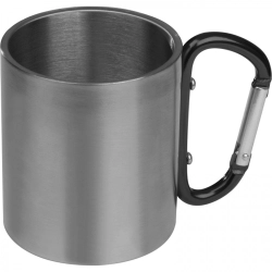 Metallbecher mit Karabinerhaken, 200 ml