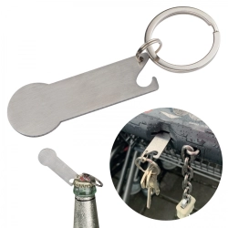 Schlüsselanhänger mit Flaschenöffner aus Metall und Anhänger