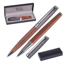 Schreibset mit Rollerball und Kugelschreiber von Mark Twain