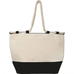 Strandtasche aus Baumwolle und Jute