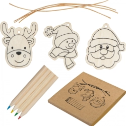 Weihnachtsbaumschmuck zum Ausmalen mit Buntstiften