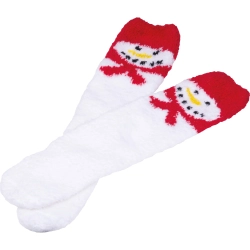 Weihnachtssocken in einer Christbaumkugel