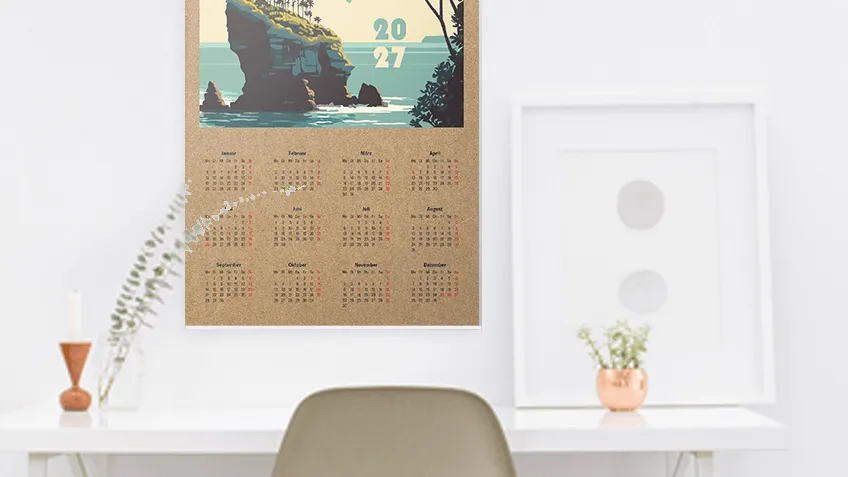 Posterkalender mit Leiste