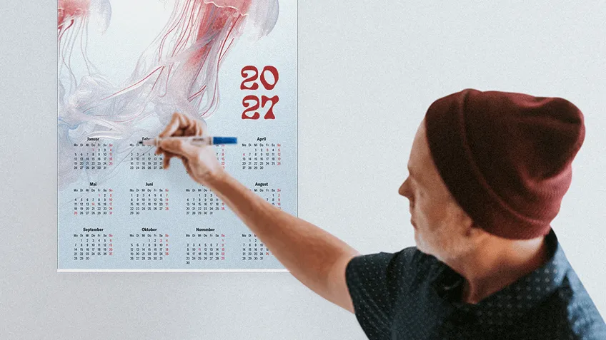 Posterkalender mit Leiste