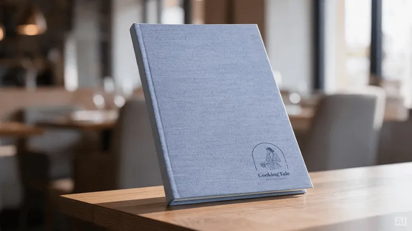 Blauer A5-Tageskalender im Hardcover mit personalisiertem Logo