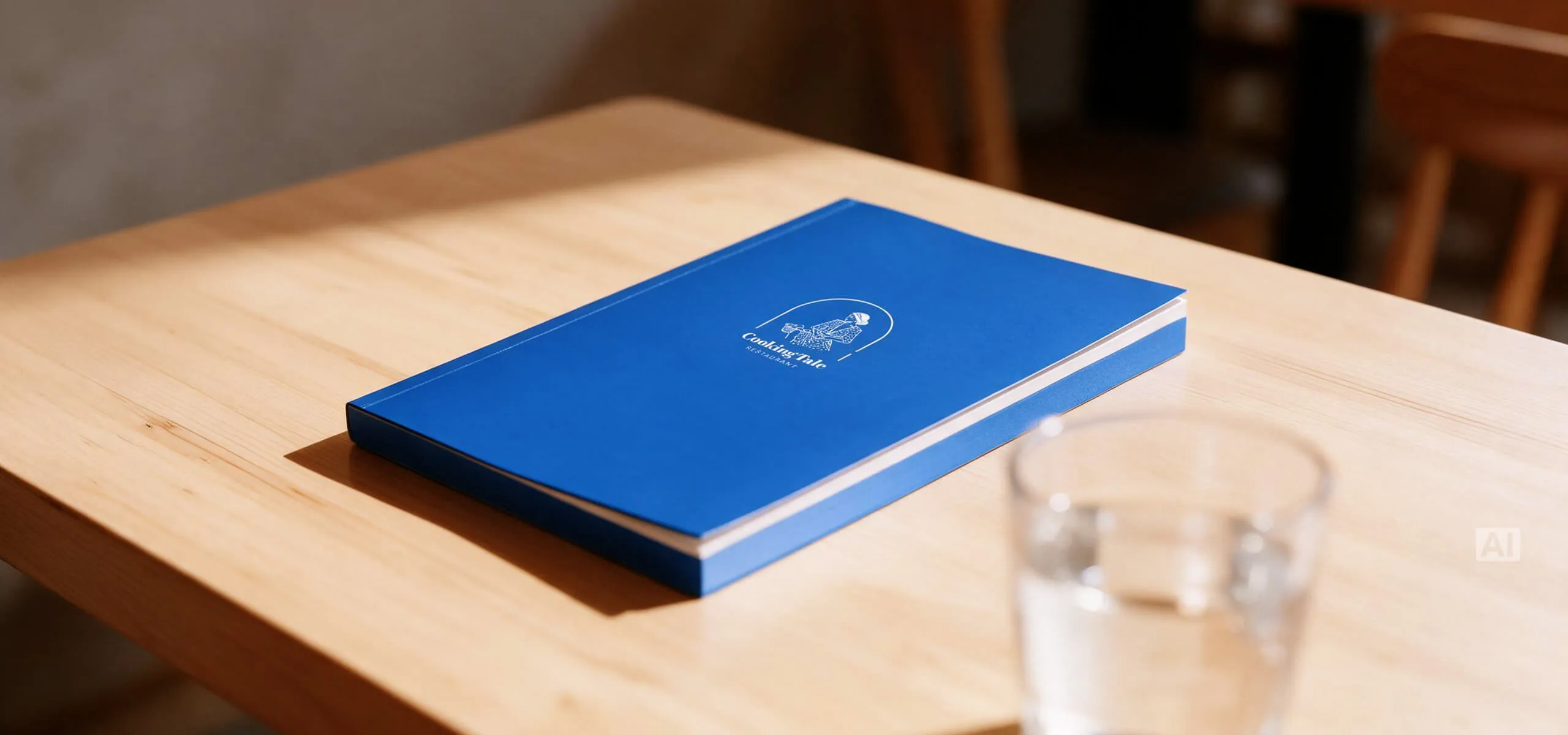 Blauer A5-Wochenkalender im Softcover mit personalisiertem Logo