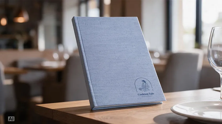 Blauer A5-Wochenkalender im Hardcover mit personalisiertem Logo