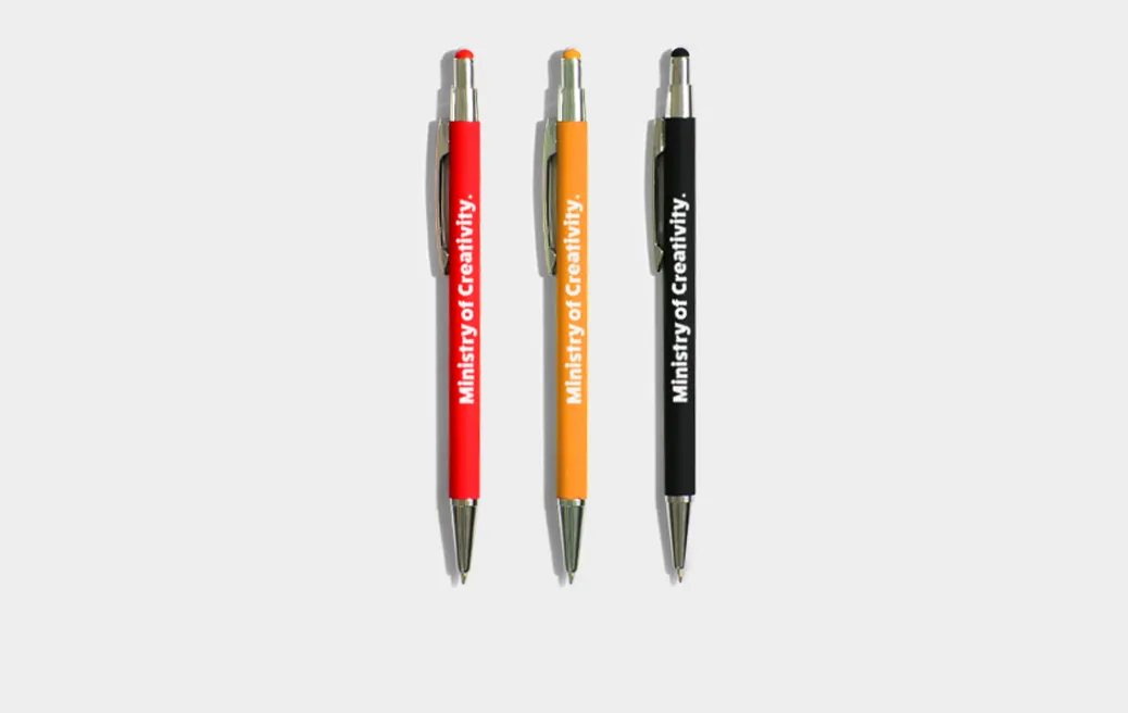 Metall-Kugelschreiber Soft Touch mit Touchpen und Silber-Elementen