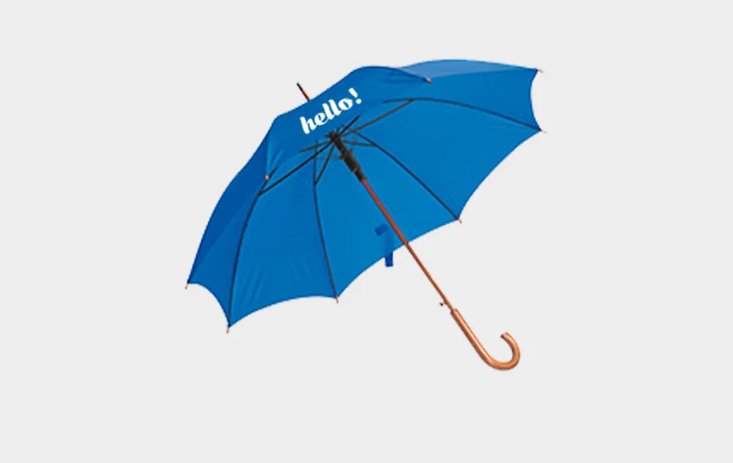 Regenschirm mit Holzgriff