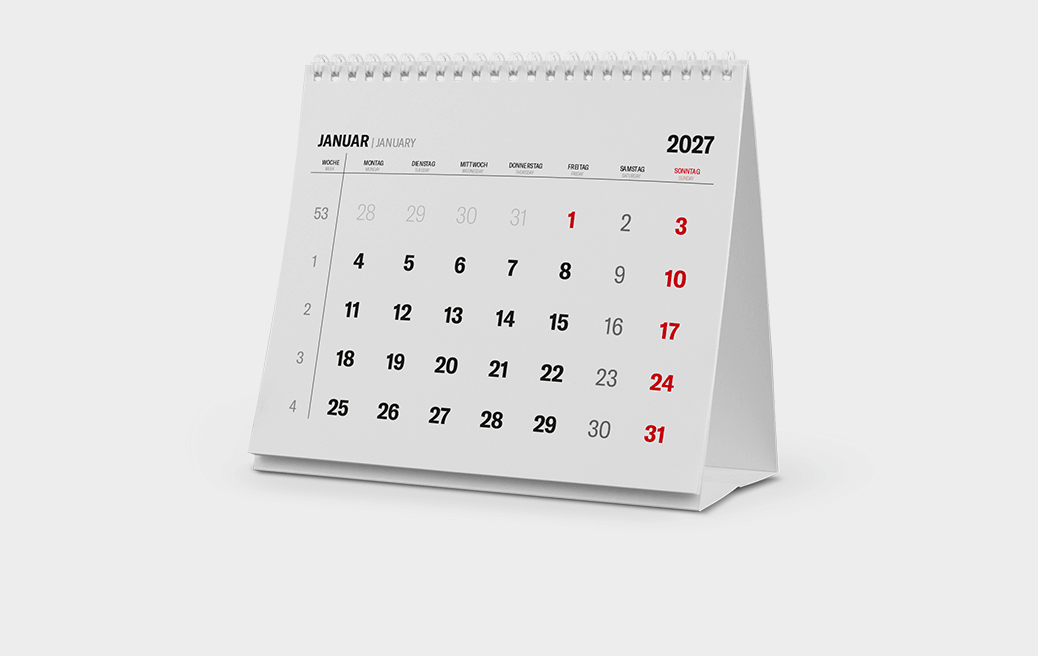 Aufstell Spiral Monatskalender 2027